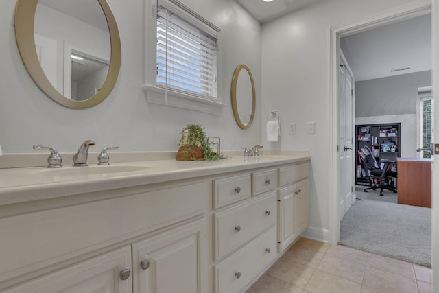 4329 Wyandotte Woods Blvd, Dublin, OH 43016 - full bath with double vanity and tile patterned floors