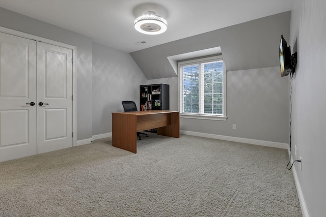 4329 Wyandotte Woods Blvd, Dublin, OH 43016 - home office with carpet floors and vaulted ceiling