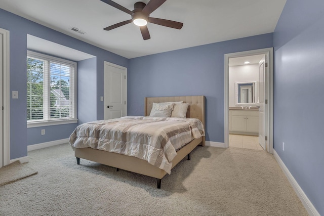 4329 Wyandotte Woods Blvd, Dublin, OH 43016 - bedroom featuring carpet, ensuite bath, and ceiling fan