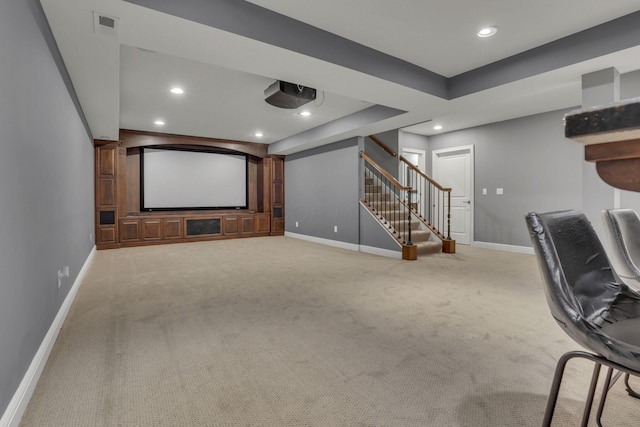 4329 Wyandotte Woods Blvd, Dublin, OH 43016 - cinema room with light carpet and recessed lighting