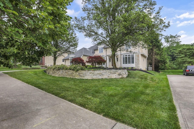 4329 Wyandotte Woods Blvd, Dublin, OH 43016 - view of front of house featuring a front yard and stone siding