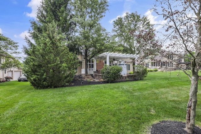 4329 Wyandotte Woods Blvd, Dublin, OH 43016 - view of green lawn featuring a pergola