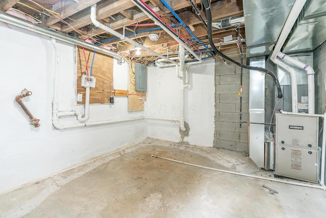 1096 E 22nd Ave Unit 1098, Columbus, OH 43211 - unfinished below grade area with electric panel and heating unit