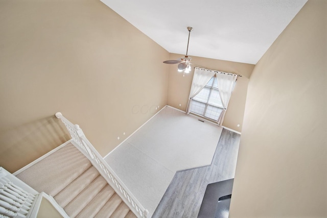 786 Spring Valley Dr, Lewis Center, OH 43035 - unfurnished living room featuring a ceiling fan and lofted ceiling