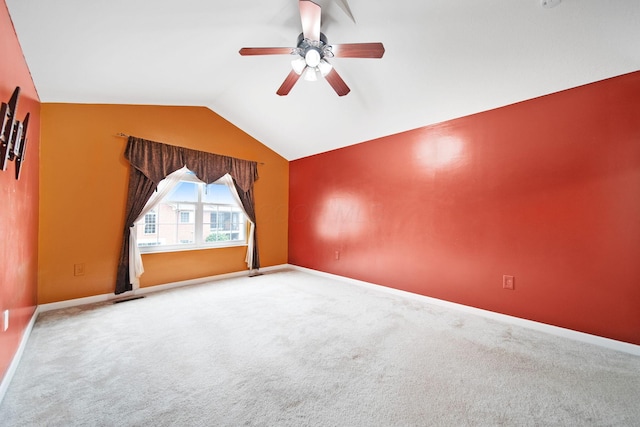 786 Spring Valley Dr, Lewis Center, OH 43035 - carpeted empty room featuring ceiling fan and vaulted ceiling
