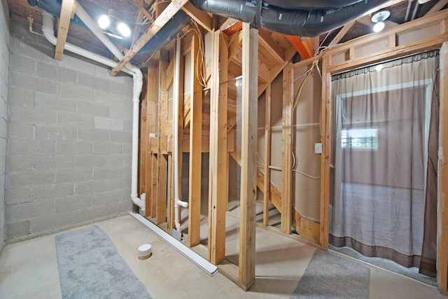 786 Spring Valley Dr, Lewis Center, OH 43035 - unfinished below grade area with concrete block wall