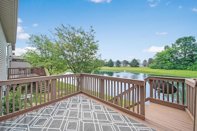 786 Spring Valley Dr, Lewis Center, OH 43035 - wooden deck featuring a water view and view of scattered trees