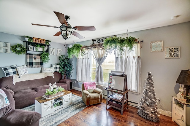 1849 Old Springfield Rd, New Holland, OH 43145 - living area featuring ceiling fan and wood finished floors