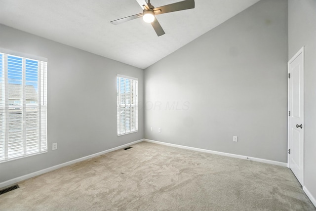5632 Middle Falls St, Dublin, OH 43016 - carpeted spare room featuring a ceiling fan and lofted ceiling