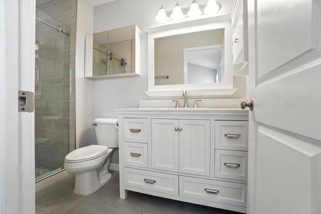5632 Middle Falls St, Dublin, OH 43016 - full bath with vanity, a shower stall, and tile patterned flooring