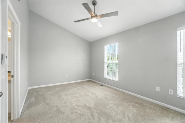 5632 Middle Falls St, Dublin, OH 43016 - carpeted empty room with lofted ceiling and a ceiling fan