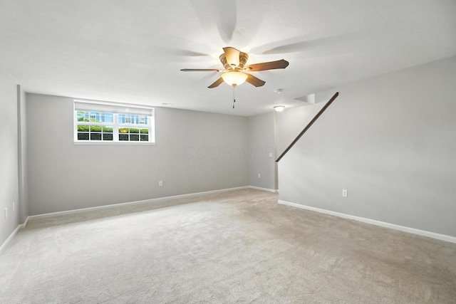 5632 Middle Falls St, Dublin, OH 43016 - unfurnished room with ceiling fan and light colored carpet