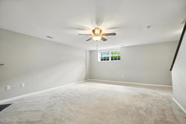 5632 Middle Falls St, Dublin, OH 43016 - unfurnished room with ceiling fan, light carpet, and a smoke detector
