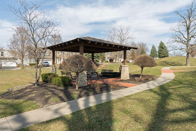 6057 Lakes At Taylor Station Dr, Columbus, OH 43213 - surrounding community with a gazebo and a lawn