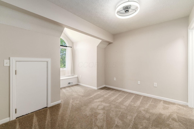 4909 Bixby Rd, Groveport, OH 43125 - bonus room with a textured ceiling, carpet floors, and lofted ceiling