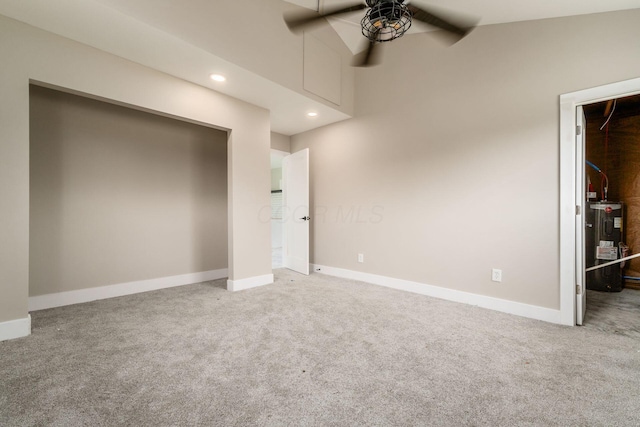 4909 Bixby Rd, Groveport, OH 43125 - unfurnished bedroom with carpet, water heater, recessed lighting, a ceiling fan, and a closet