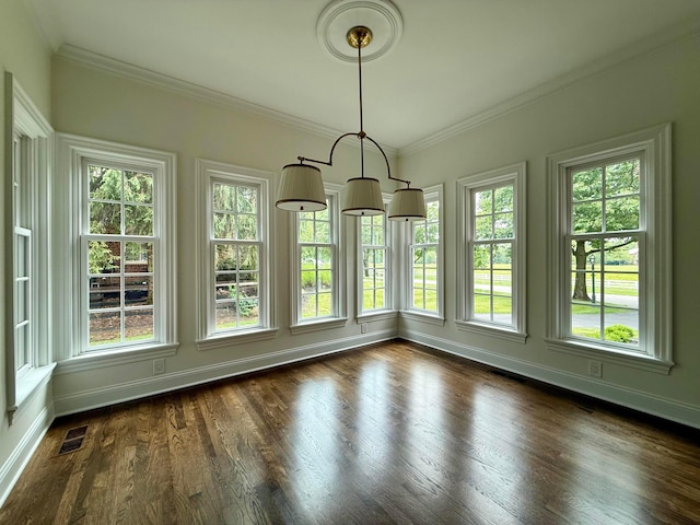 4945 Yantis Dr, New Albany, OH 43054 - unfurnished sunroom with wood finished floors and crown molding