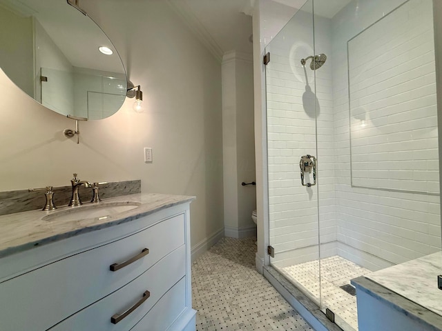 4945 Yantis Dr, New Albany, OH 43054 - bathroom featuring vanity and a shower stall