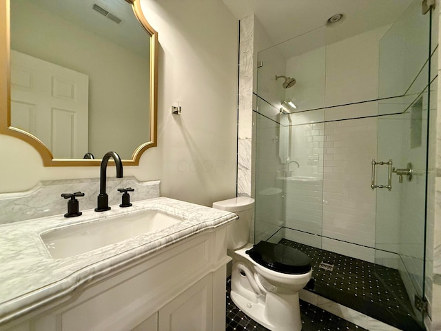 4945 Yantis Dr, New Albany, OH 43054 - full bath with a stall shower, vanity, and tile patterned floors