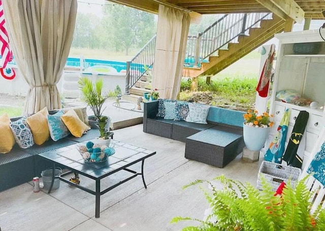 25327 Morris Salem Rd, Circleville, OH 43113 - view of patio / terrace with stairway and outdoor lounge area
