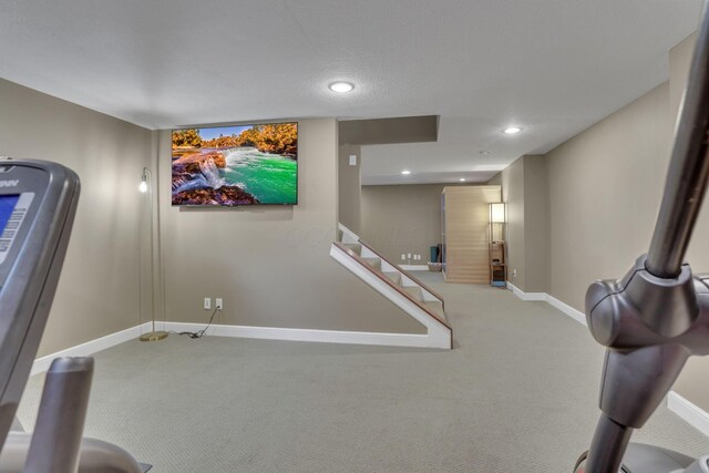 9606 Ireland Ct, Powell, OH 43065 - exercise room featuring carpet floors and recessed lighting