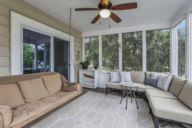 9606 Ireland Ct, Powell, OH 43065 - sunroom / solarium with an outdoor hangout area and a ceiling fan