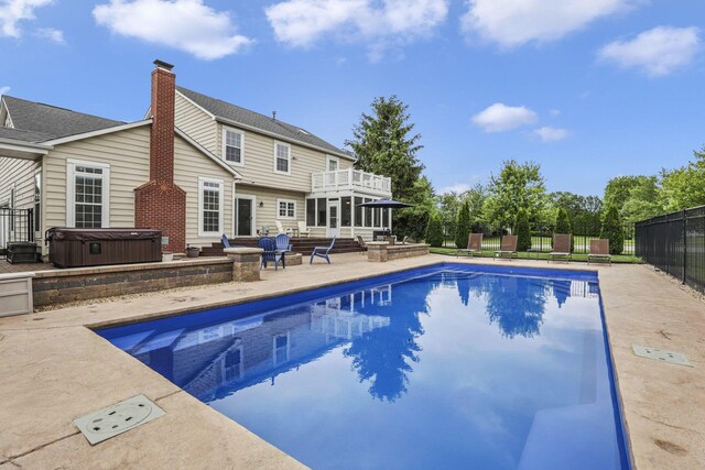 9606 Ireland Ct, Powell, OH 43065 - view of pool featuring a hot tub and a patio