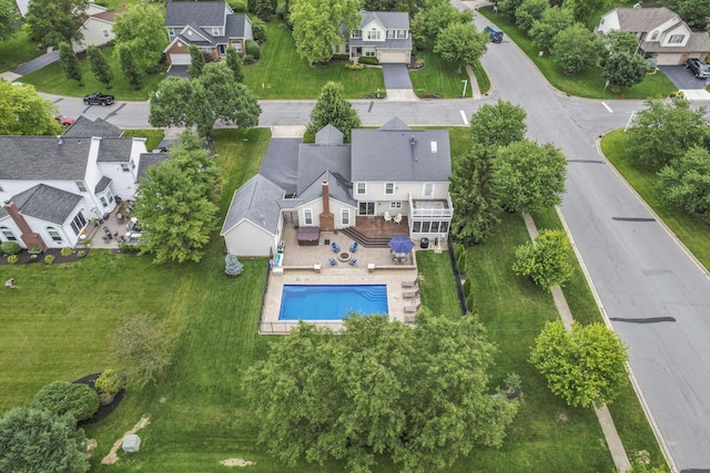 9606 Ireland Ct, Powell, OH 43065 - aerial view of residential area with a pool area