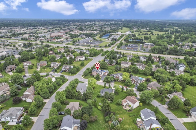 9606 Ireland Ct, Powell, OH 43065 - aerial overview of property's location featuring nearby suburban area