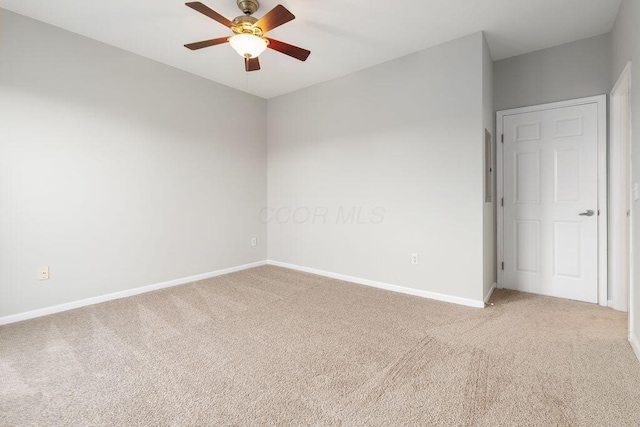 121 E Noble St Unit 3, Columbus, OH 43215 - unfurnished room with ceiling fan and light carpet