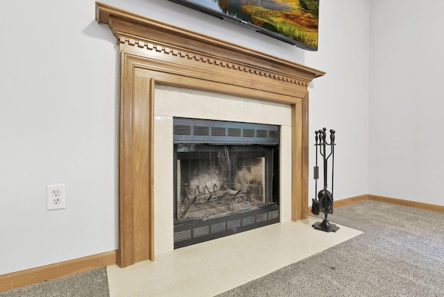2680 Biers Run Rd, Chillicothe, OH 45601 - detailed view of carpet floors and a fireplace with flush hearth