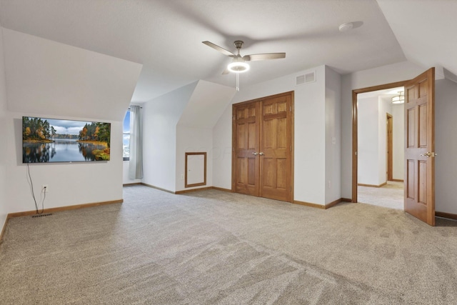 2680 Biers Run Rd, Chillicothe, OH 45601 - additional living space with carpet floors, a ceiling fan, and vaulted ceiling