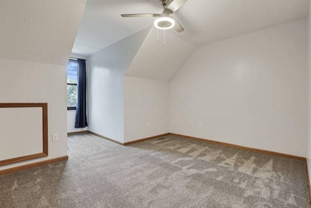 2680 Biers Run Rd, Chillicothe, OH 45601 - additional living space featuring carpet, a ceiling fan, and lofted ceiling