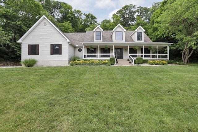 2680 Biers Run Rd, Chillicothe, OH 45601 - view of front facade featuring a front lawn, covered porch, view of wooded area, and a shingled roof