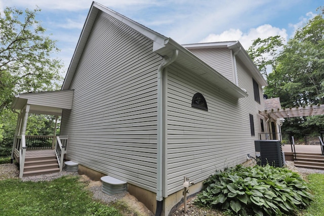 2680 Biers Run Rd, Chillicothe, OH 45601 - view of side of home featuring a pergola and a wooden deck