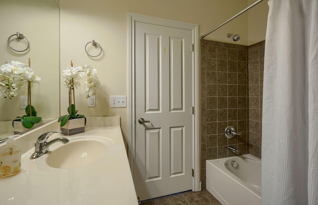 5428 Tathwell Dr, New Albany, OH 43054 - full bath with shower / bath combo, tile patterned flooring, and vanity