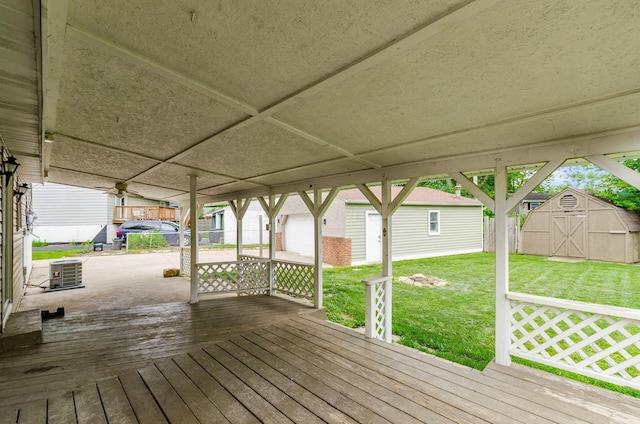 3623 Bolamo Dr, Westerville, OH 43081 - wooden terrace featuring a storage shed