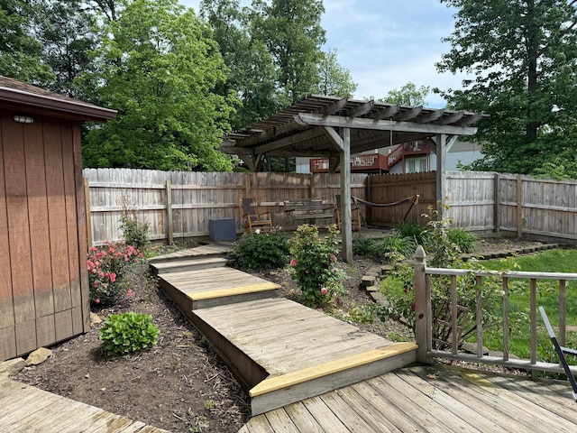 1819 Walnut Rd, Heath, OH 43056 - deck with a fenced backyard and a pergola