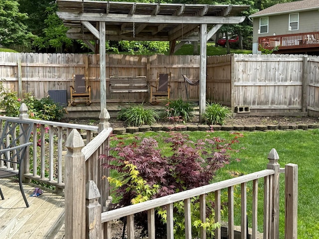 1819 Walnut Rd, Heath, OH 43056 - fenced backyard featuring a deck and a pergola