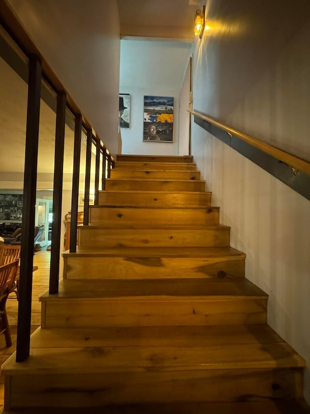 6598 Jeff Ln, Athens, OH 45701 - stairway with wood finished floors