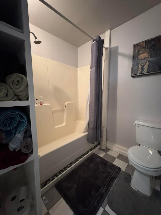 6598 Jeff Ln, Athens, OH 45701 - full bath with tile patterned floors and shower / bath combo with shower curtain