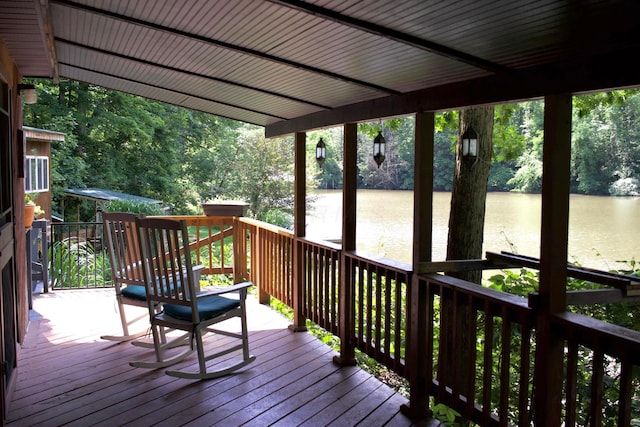 6598 Jeff Ln, Athens, OH 45701 - wooden terrace featuring a water view