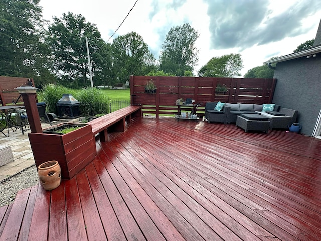 6869 Cedar Brook Pl, New Albany, OH 43054 - wooden deck featuring outdoor lounge area
