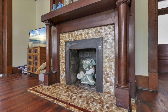 300 E Main St, Somerset, OH 43783 - detailed view of wood finished floors and a fireplace