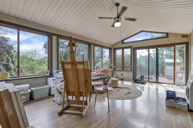 300 E Main St, Somerset, OH 43783 - sunroom / solarium featuring vaulted ceiling and wood finished floors