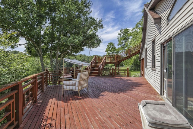 300 E Main St, Somerset, OH 43783 - wooden deck with stairway
