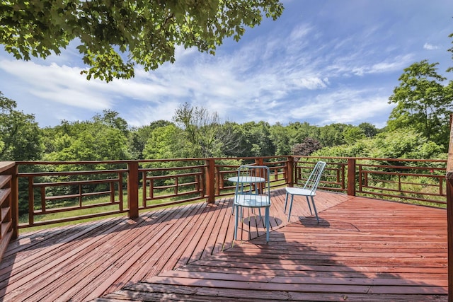 300 E Main St, Somerset, OH 43783 - wooden deck featuring a view of trees