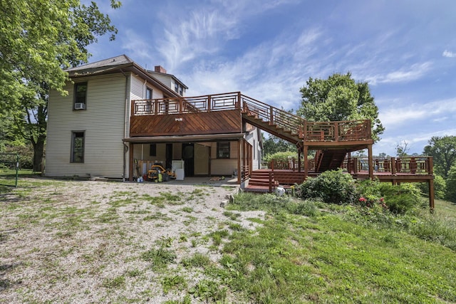 300 E Main St, Somerset, OH 43783 - back of house with a deck, a chimney, and stairway