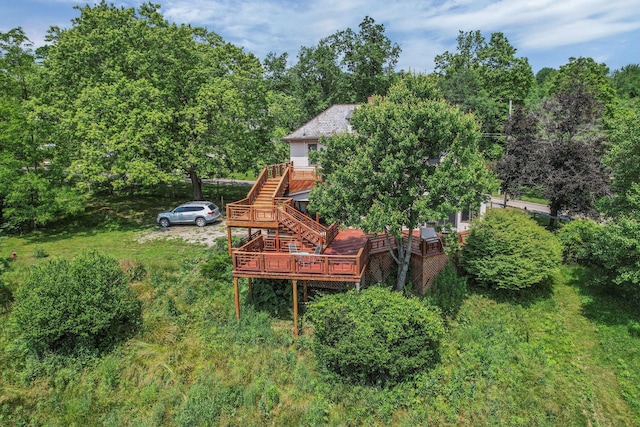 300 E Main St, Somerset, OH 43783 - view of yard with stairs and a wooden deck