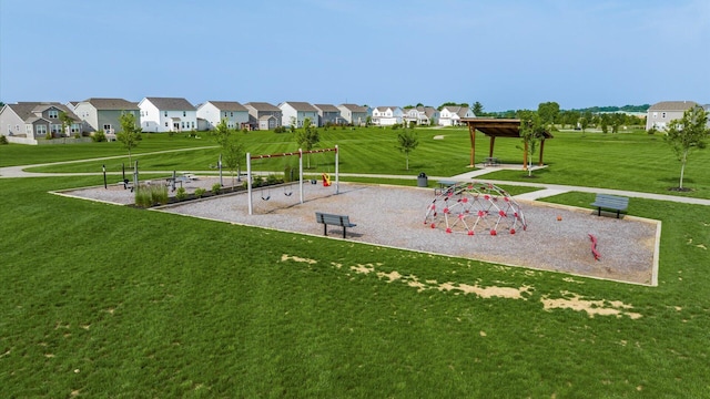7087 Ribault Dr NW, Pickerington, OH 43147 - surrounding community with a residential view, a lawn, and a gazebo